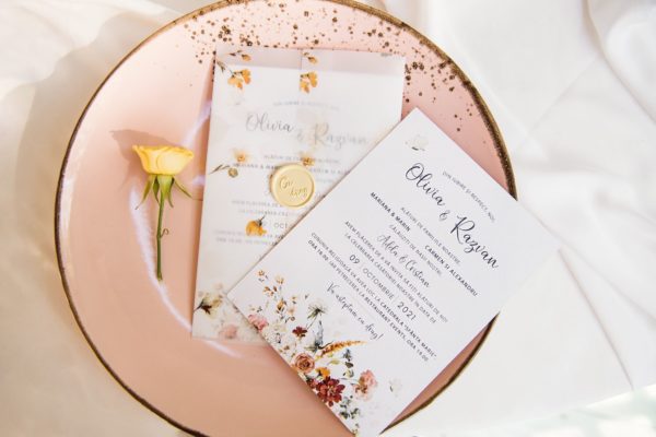 invitatie nunta flori