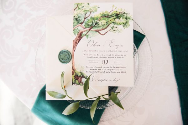 invitatie nunta forest