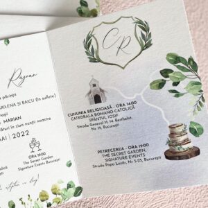 invitatie nunta eucalipt