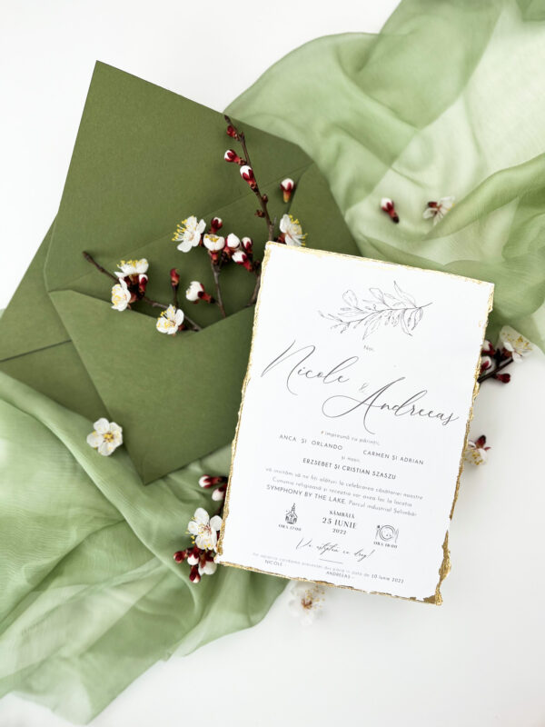 invitatie nunta cu auriu - jolene invitatii nunta