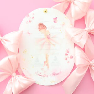 Invitație Botez Ovală - Balerina