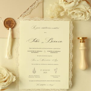 invitatie cu dantela